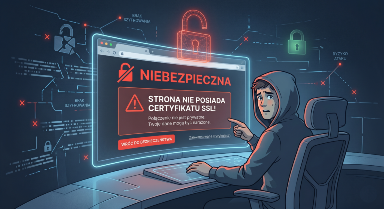 Brak certyfikatu SSL i ostrzeżenia o niebezpieczeństwie